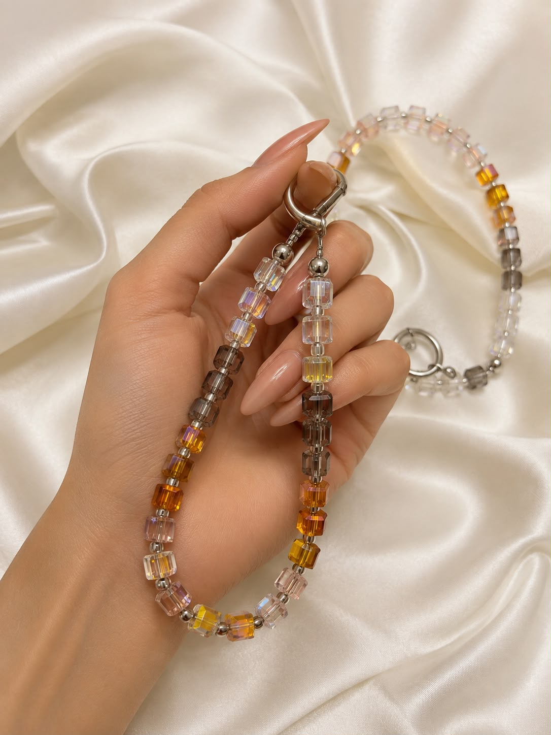 Ombre Cube Crystal Bag Charm