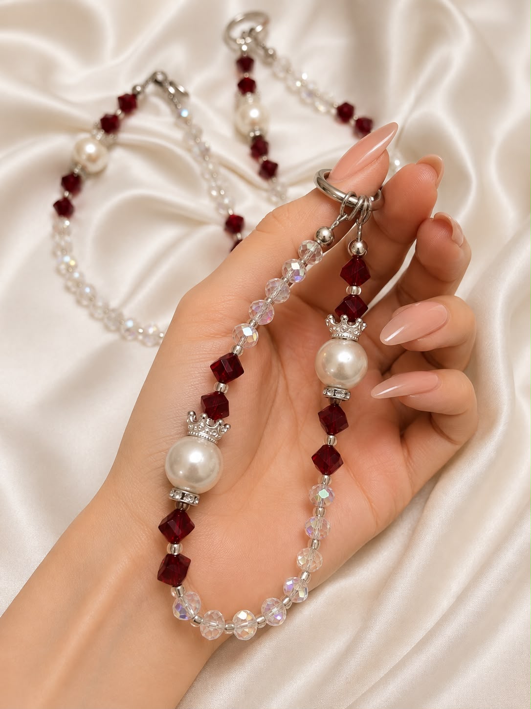 Crown Jewel Pearl & Crystal Bag Charm