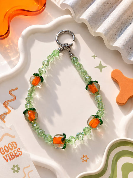 Orange Blossom Green Crystal Bag Charm