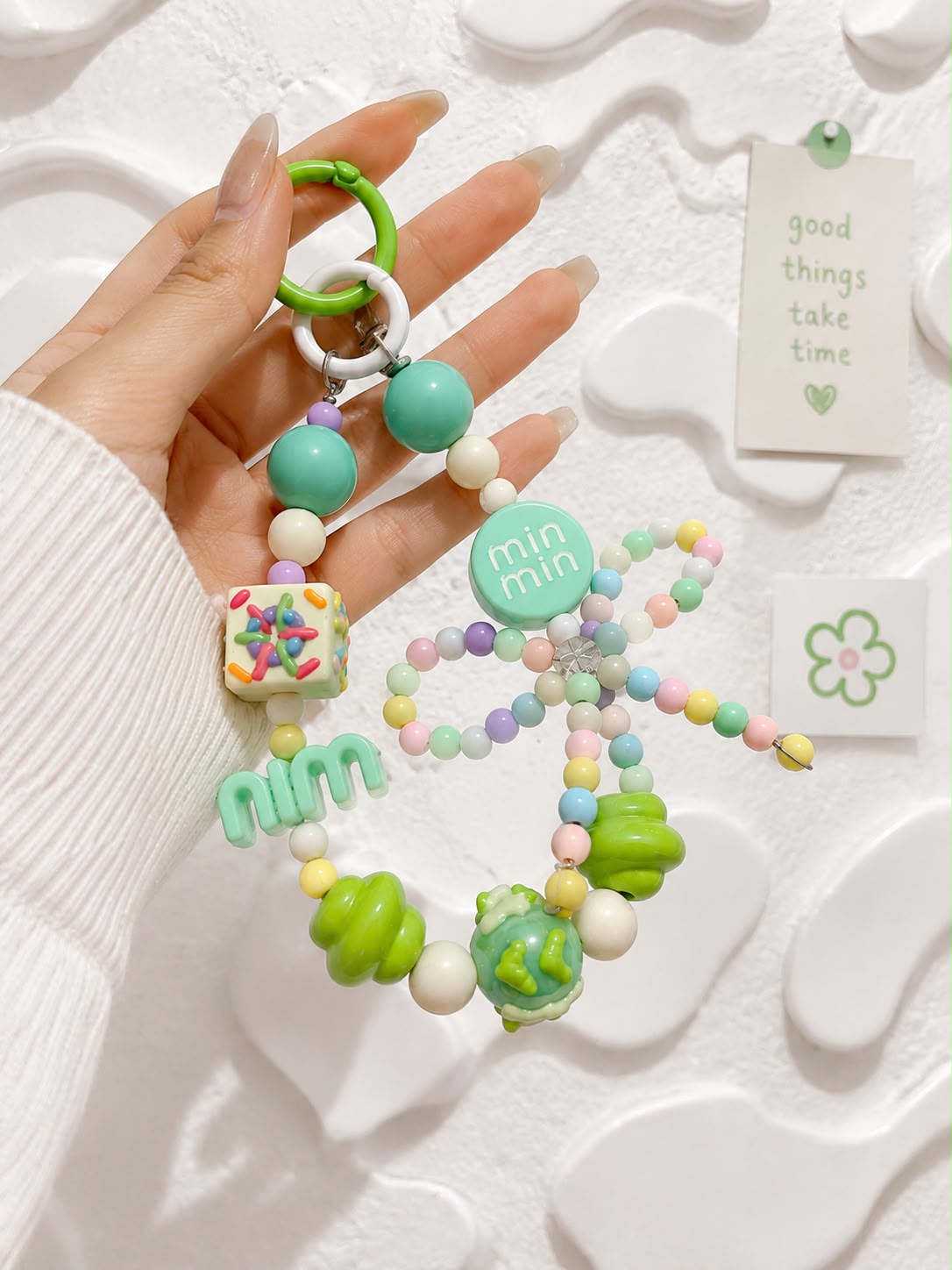 MinMin Candy Cube Beaded Bag Charm