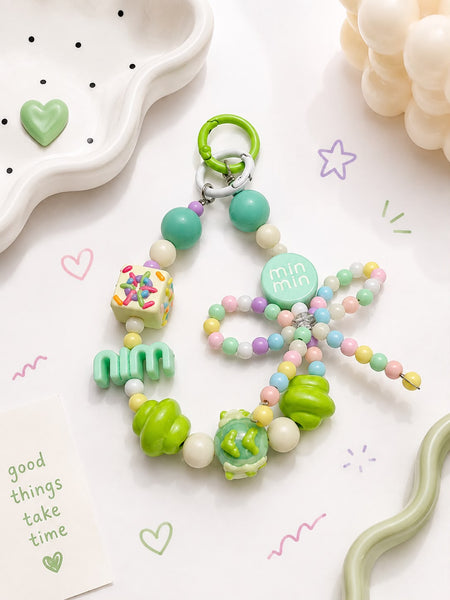 MinMin Candy Cube Beaded Bag Charm