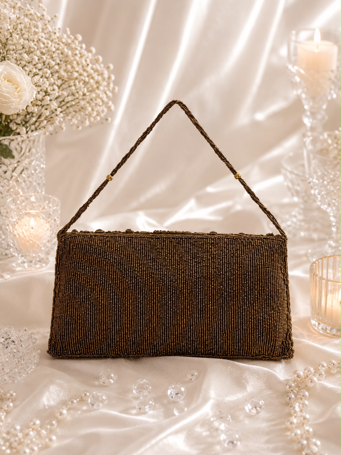 Antique Beaded Fan Clutch