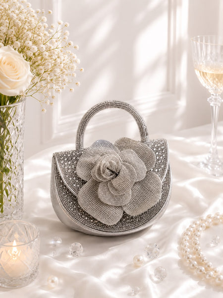 Crystal Flower Saddle Bag