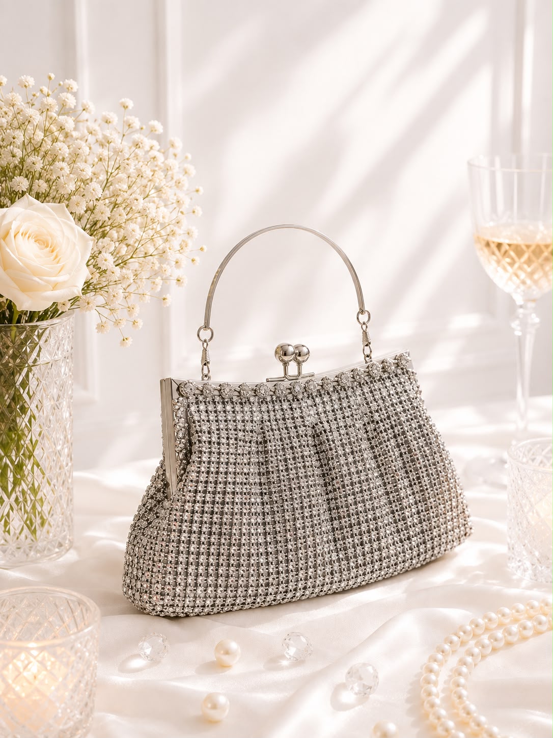 Crystal Frame Kiss-Lock Bag