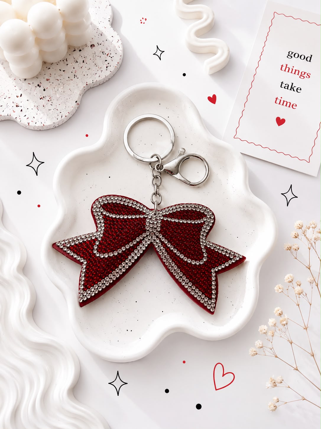 Crystal Bow Bag Charm