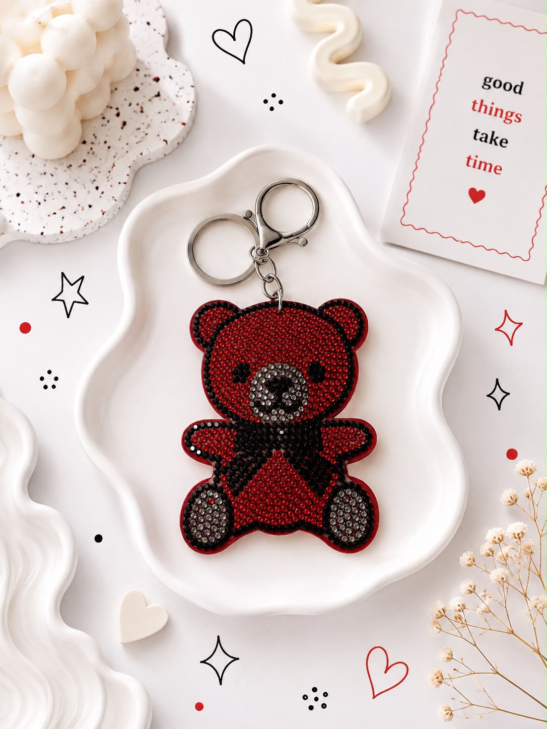 Crystal Teddy Bear Bag Charm