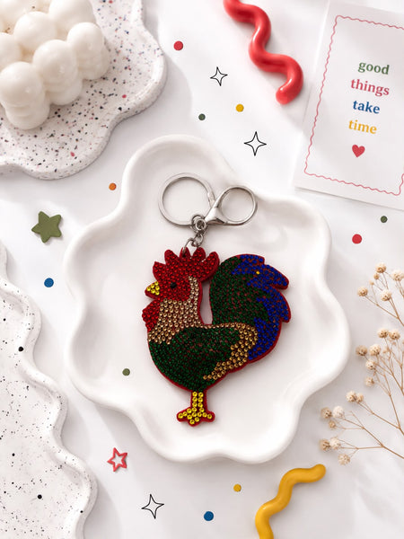 Crystal Rooster Bag Charm