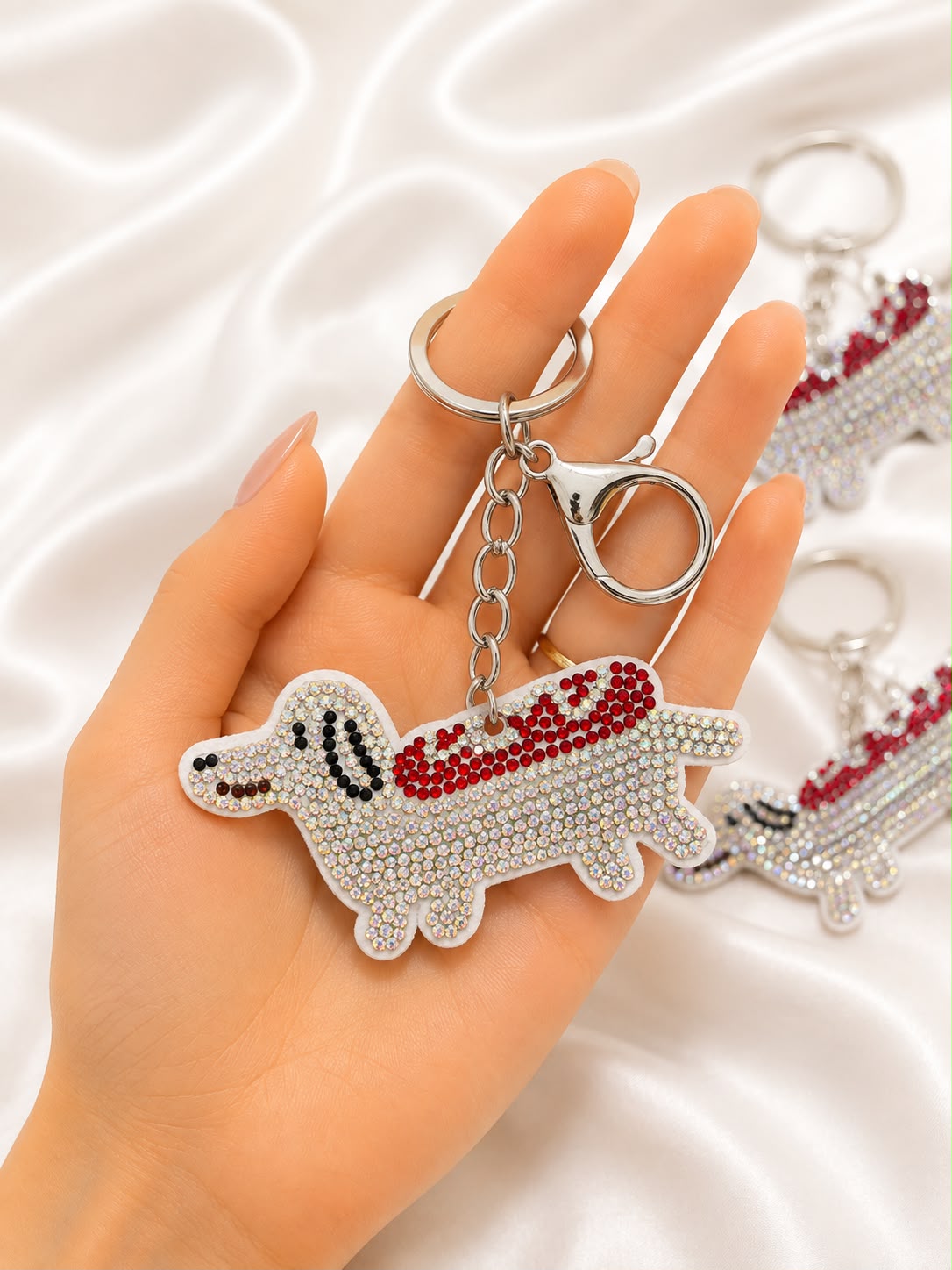 Crystal Dachshund Bag Charm