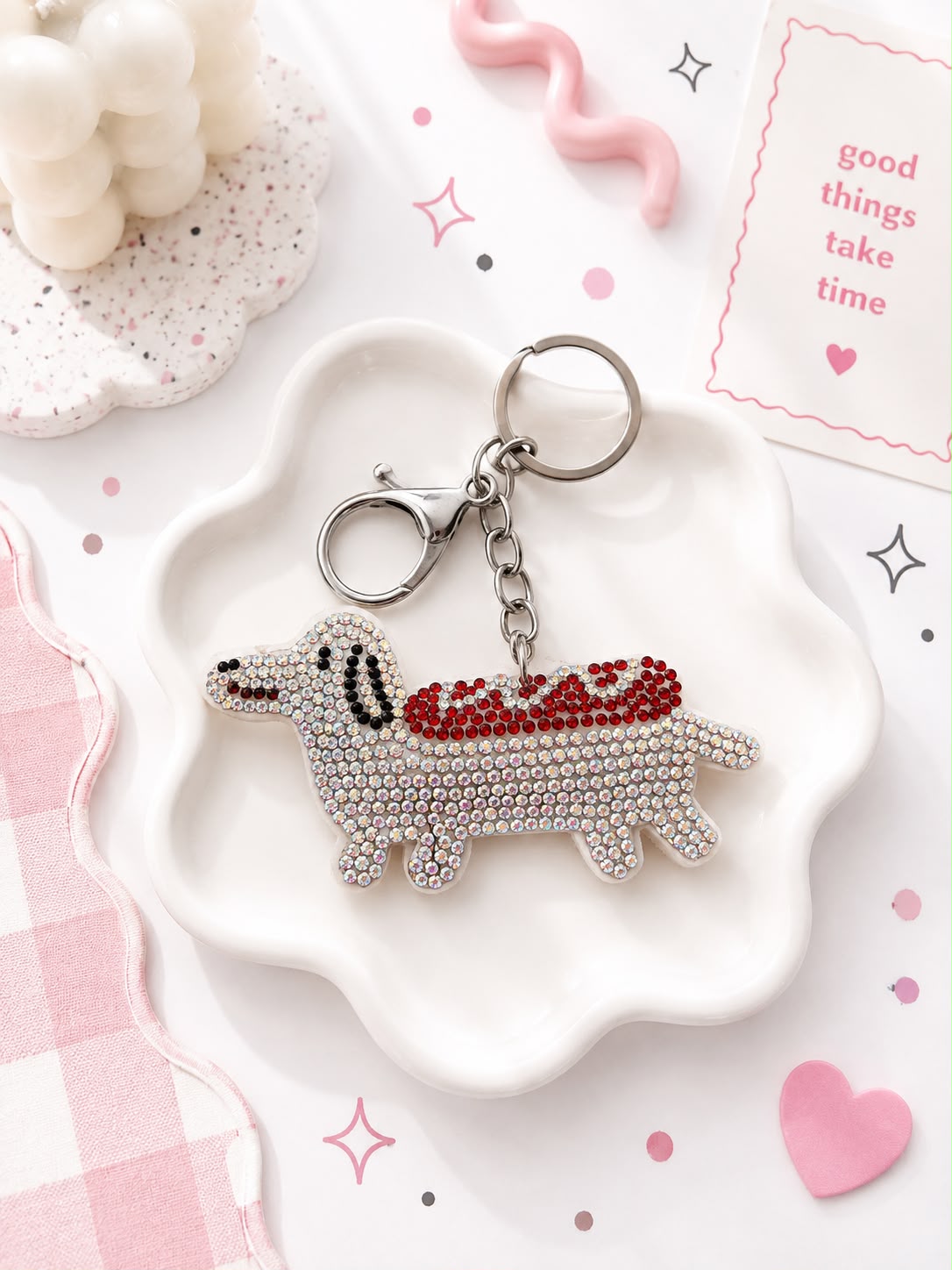 Crystal Dachshund Bag Charm