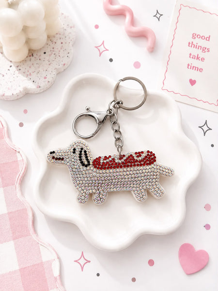 Crystal Dachshund Bag Charm