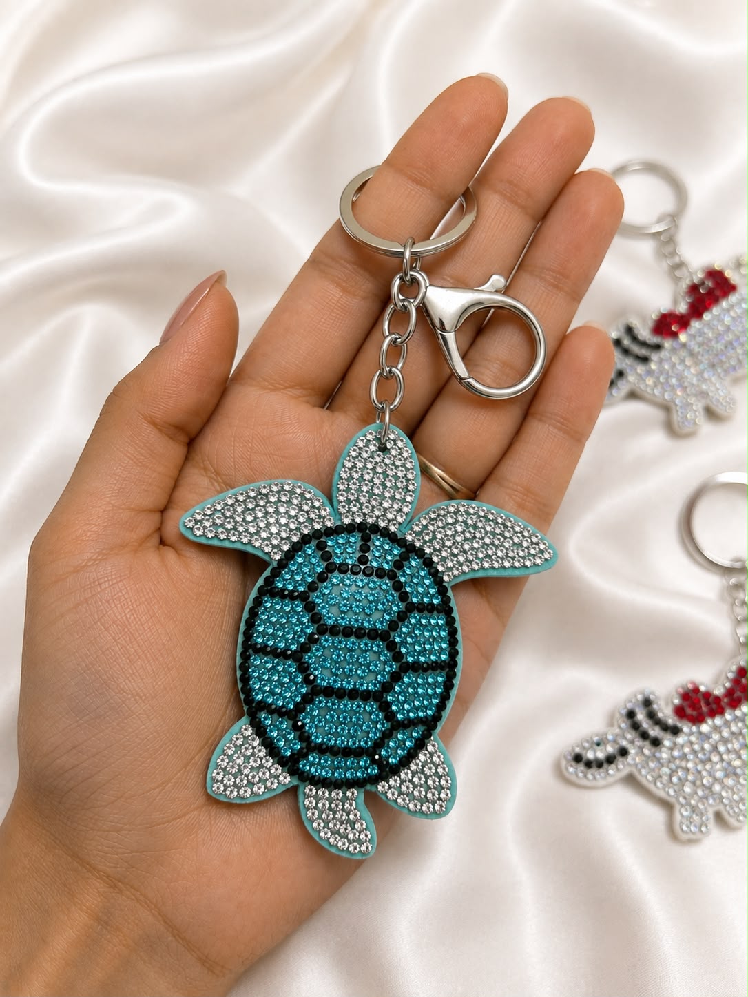 Crystal Turtle Bag Charm