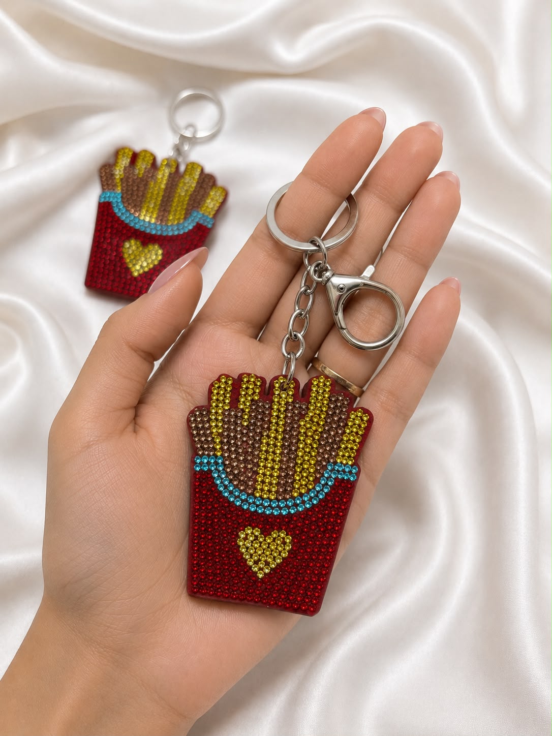 Crystal French Fries Bag Charm