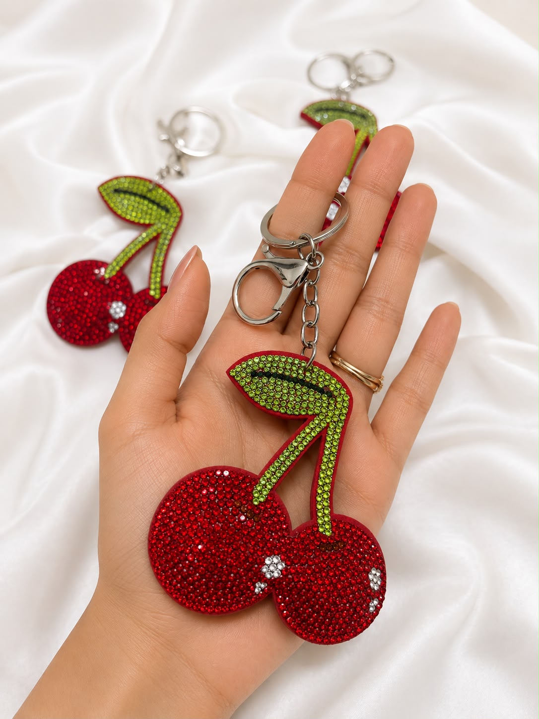 Crystal Cherry Bag Charm