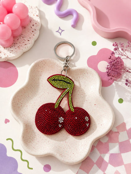 Crystal Cherry Bag Charm