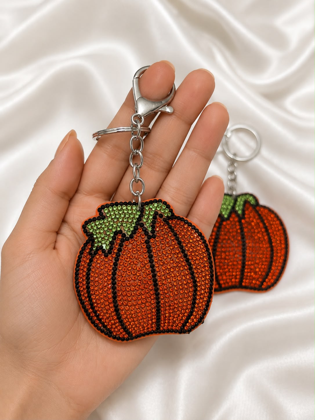 Crystal Pumpkin Bag Charm