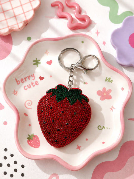 Crystal Strawberry Bag Charm