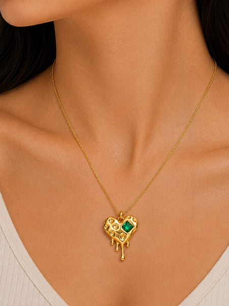 Melting Heart Gemstone Necklace