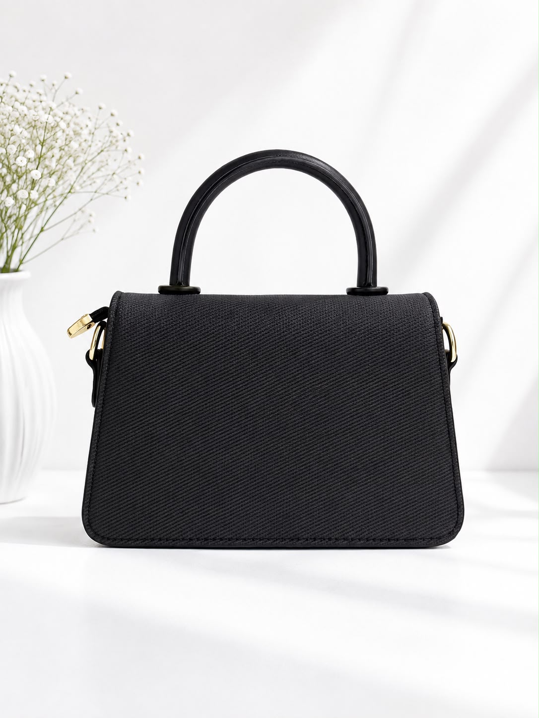O-Ring Twill Flap Crossbody Bag