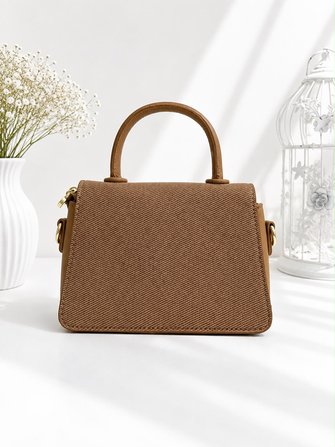 O-Ring Twill Flap Crossbody Bag