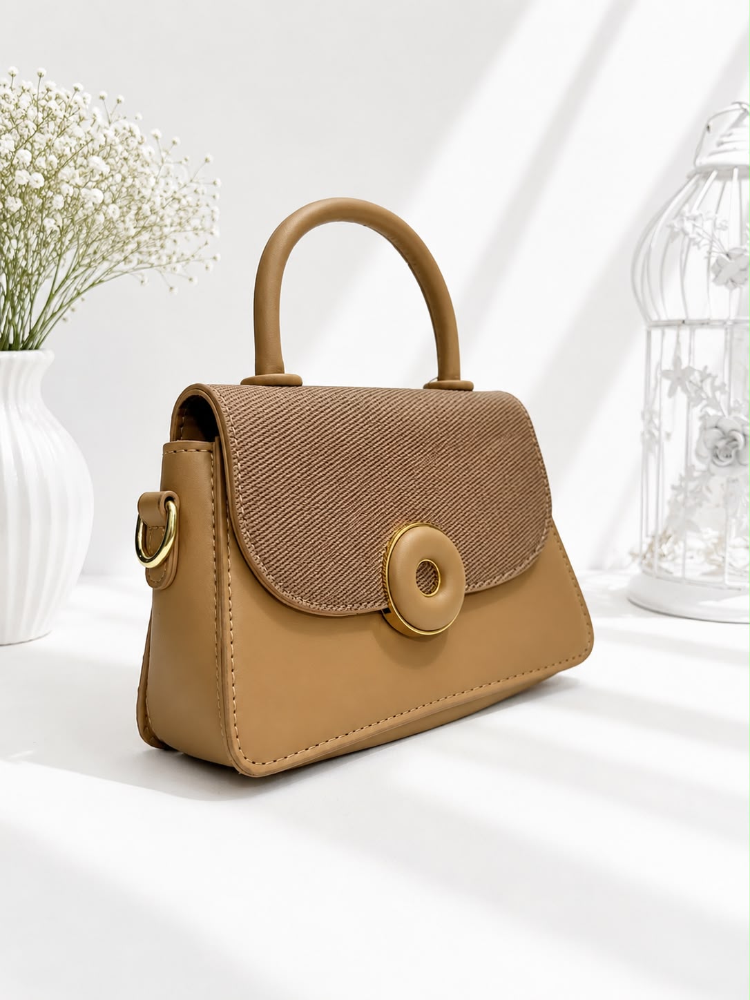 O-Ring Twill Flap Crossbody Bag