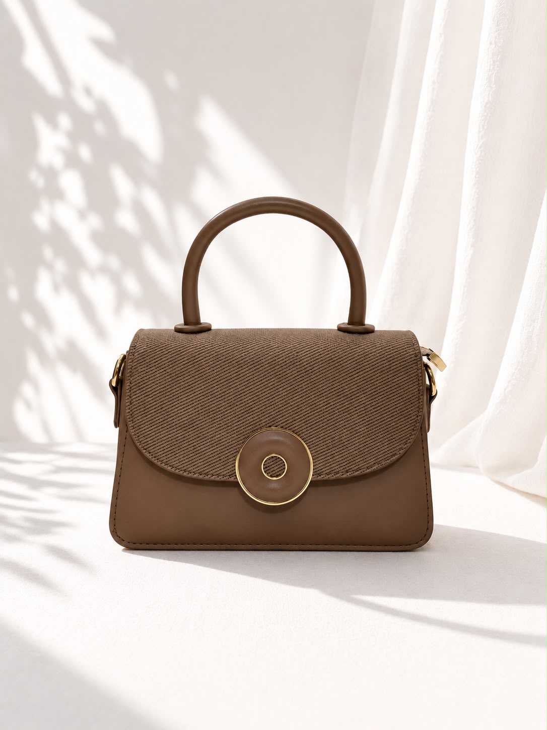 O-Ring Twill Flap Crossbody Bag