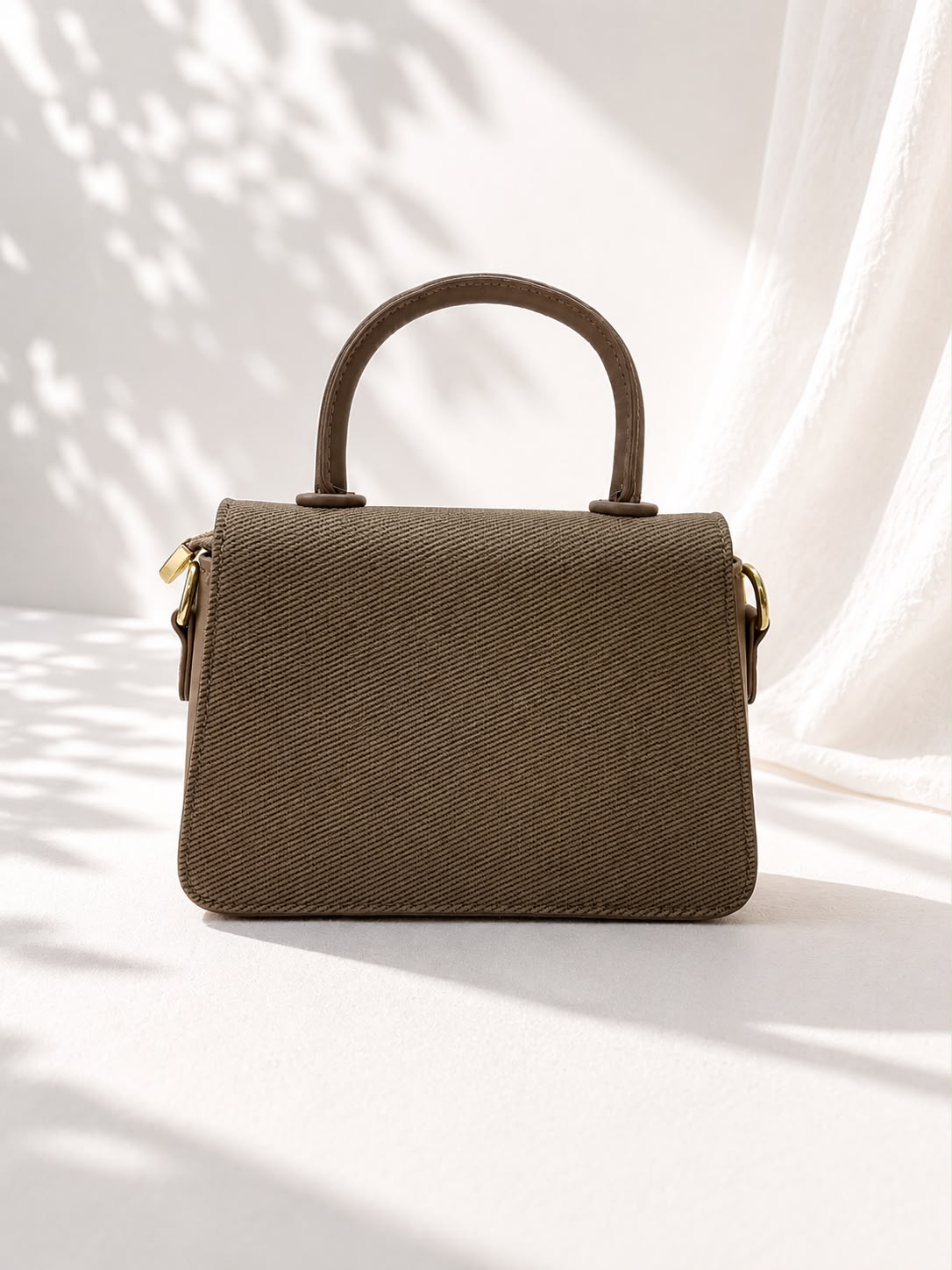 O-Ring Twill Flap Crossbody Bag