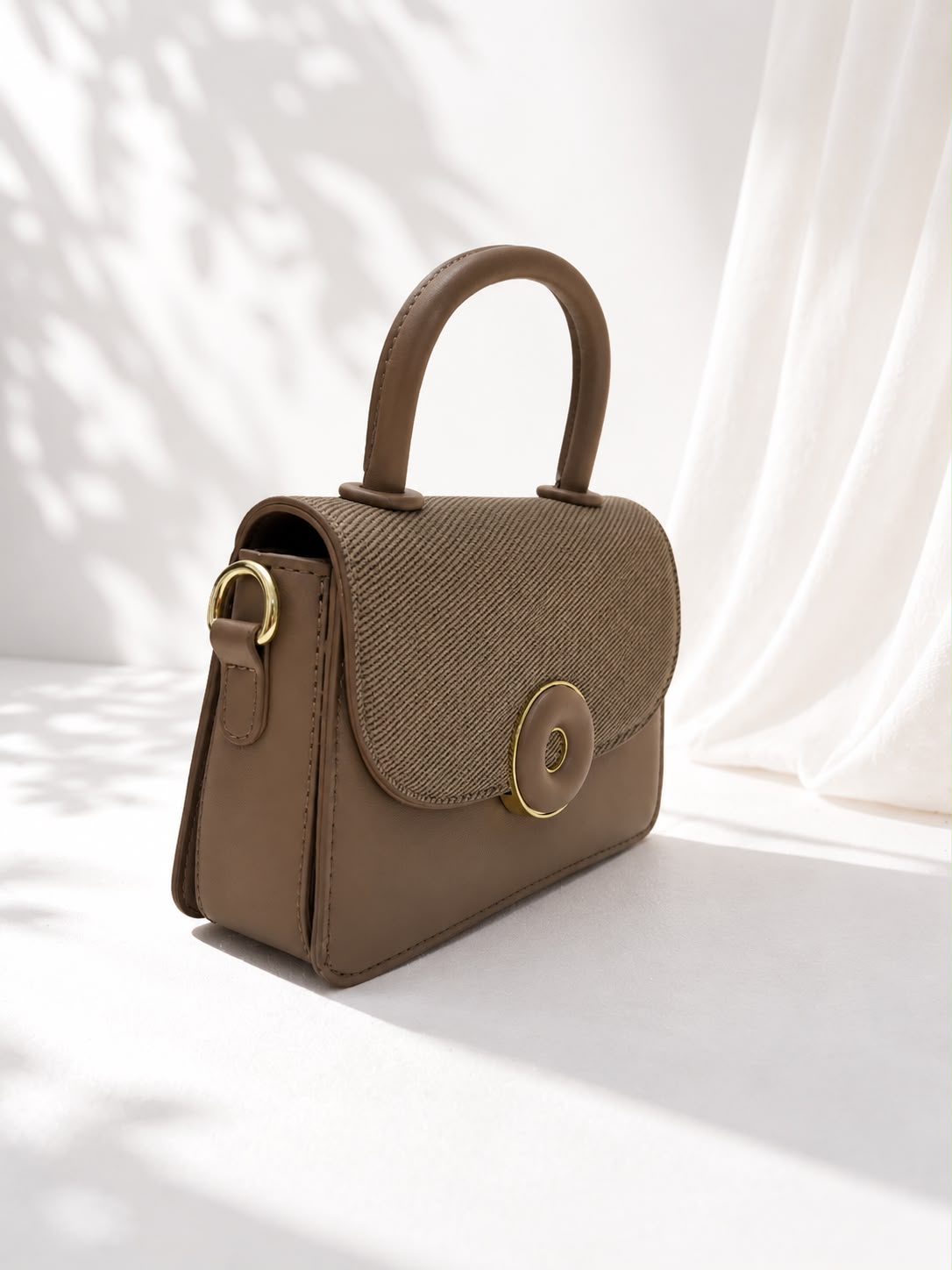 O-Ring Twill Flap Crossbody Bag