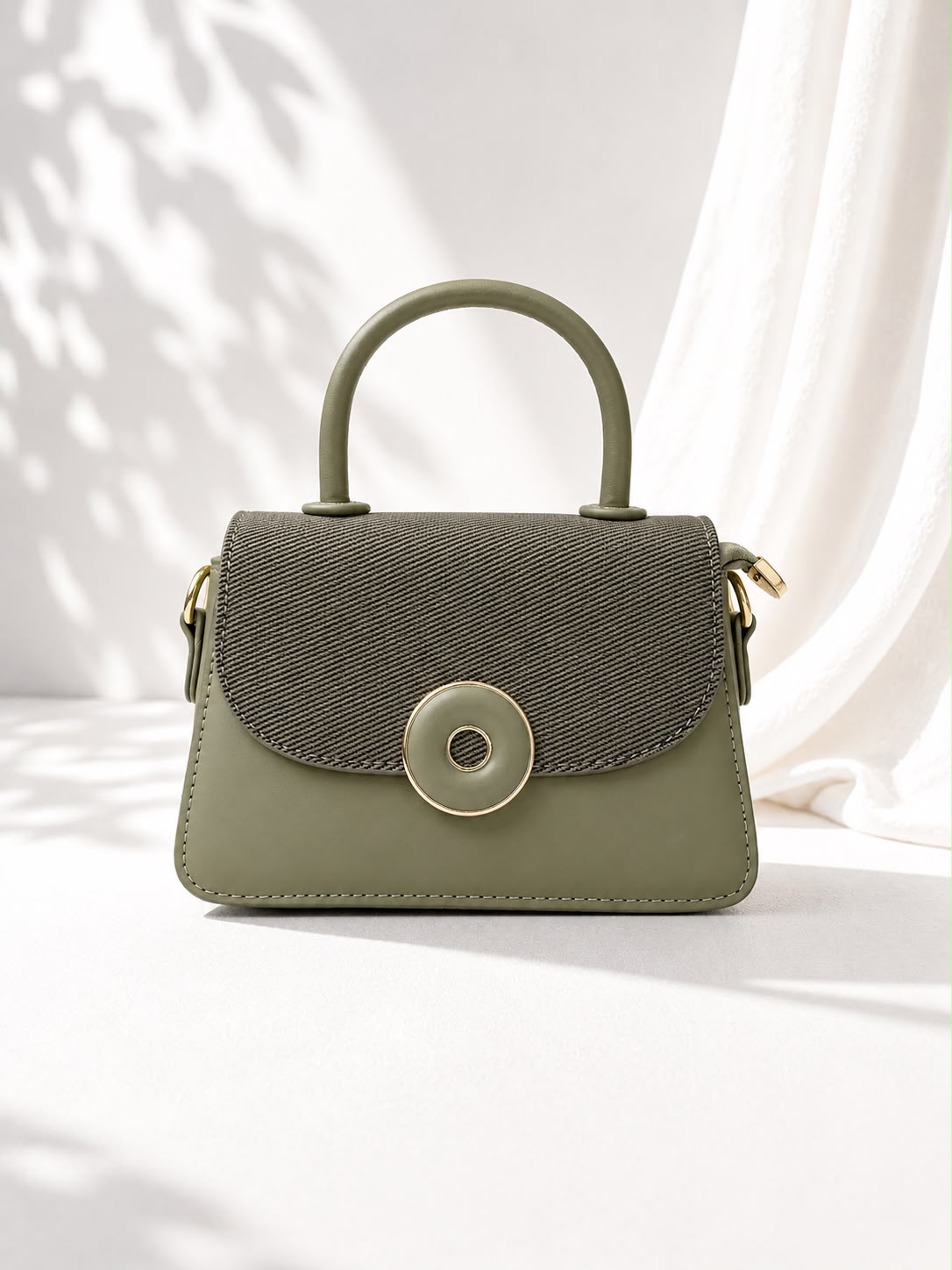 O-Ring Twill Flap Crossbody Bag
