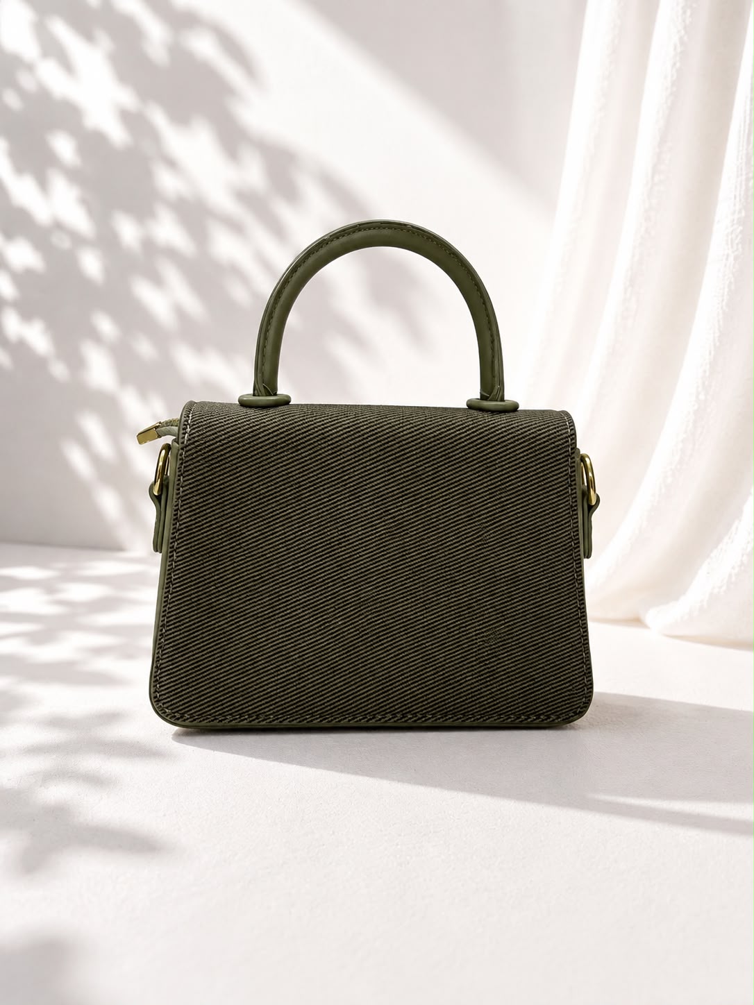 O-Ring Twill Flap Crossbody Bag