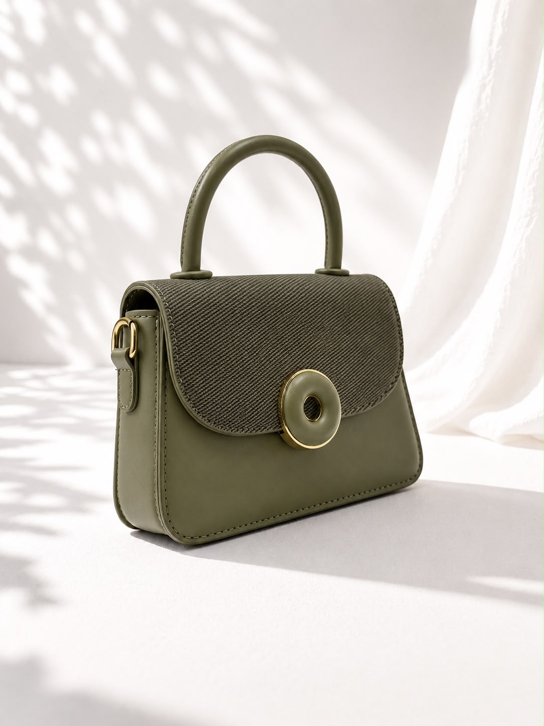 O-Ring Twill Flap Crossbody Bag