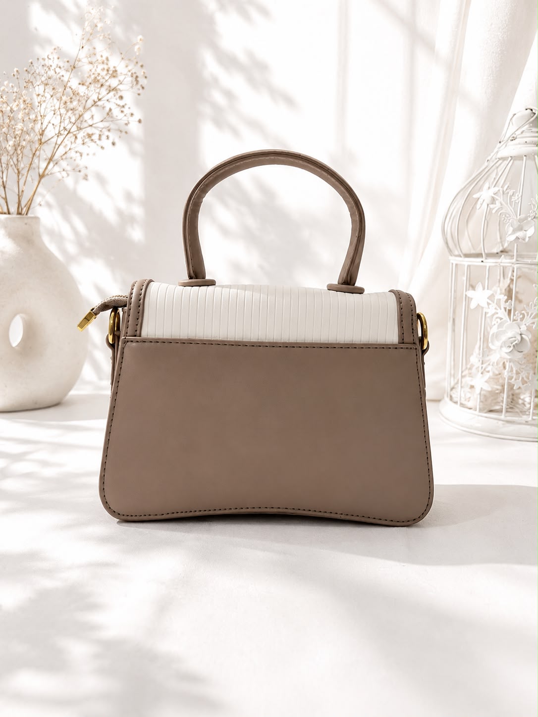 Tweed Ball-Clasp Flap Bag