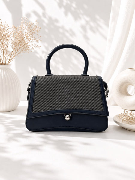 Tweed Ball-Clasp Flap Bag