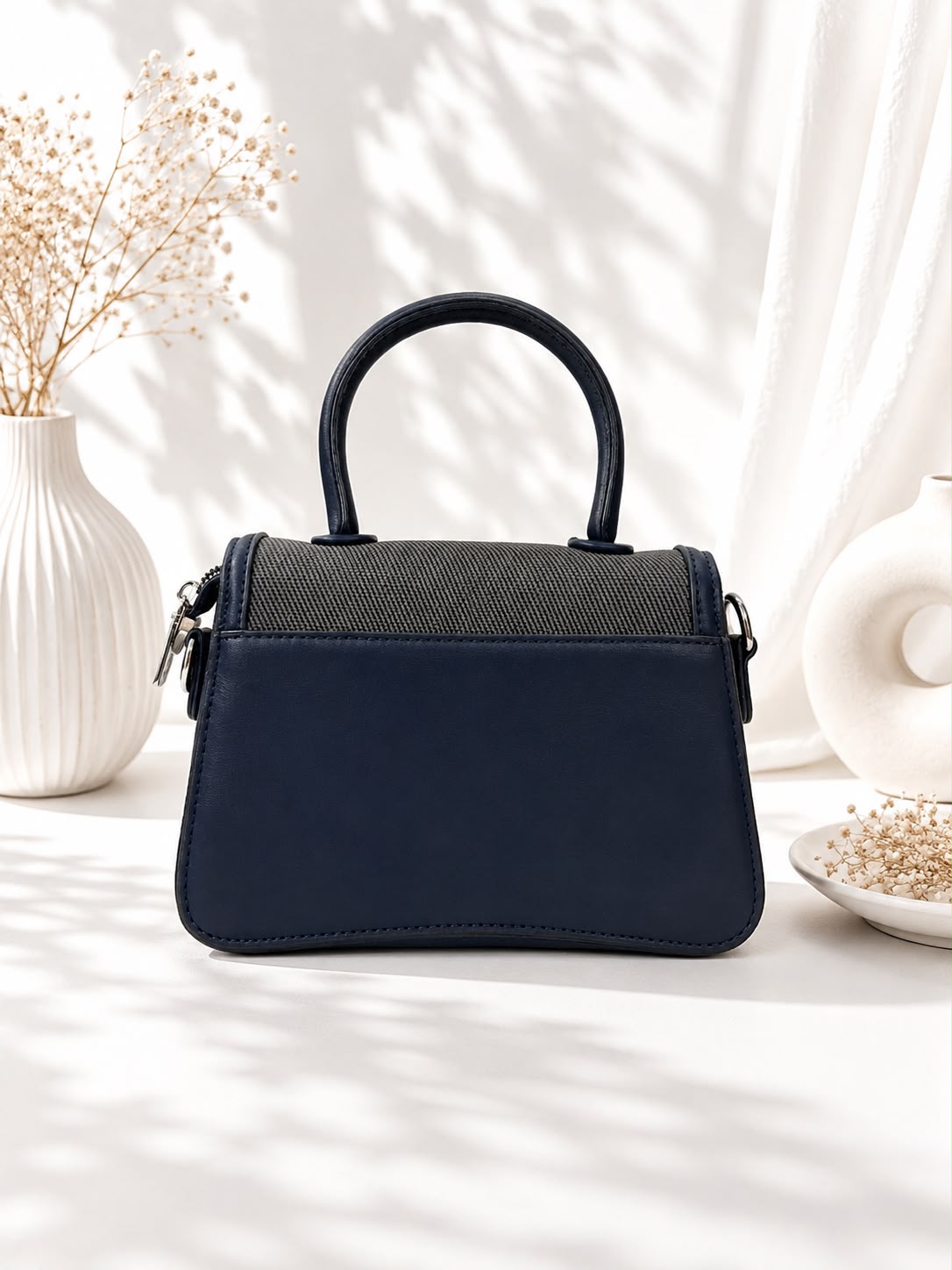 Tweed Ball-Clasp Flap Bag
