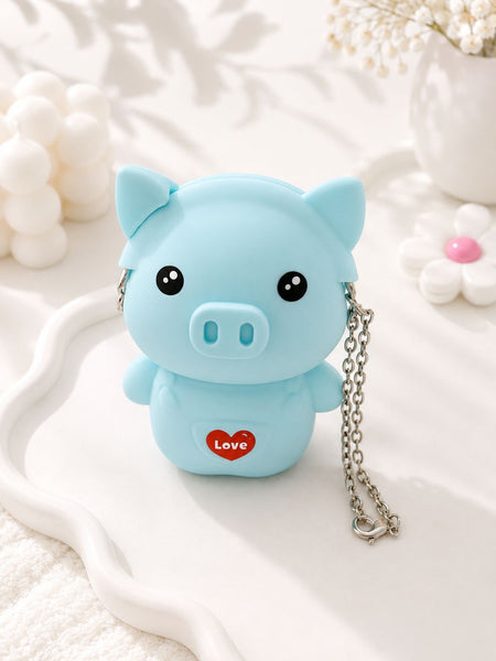Baby Blue Piglet Silicone Coin Pouch