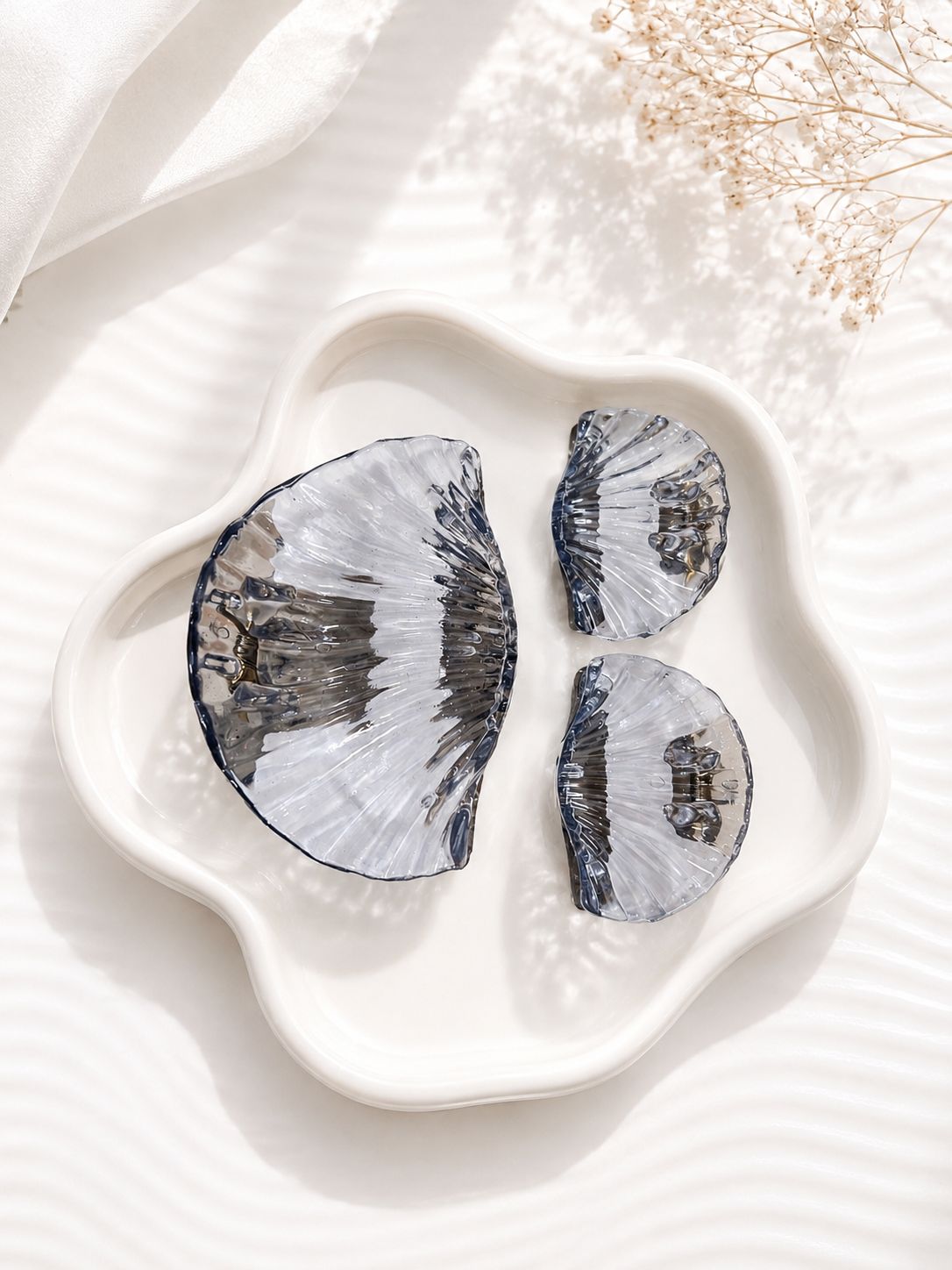 Scallop Shell Claw Clip Set (Set of 3)