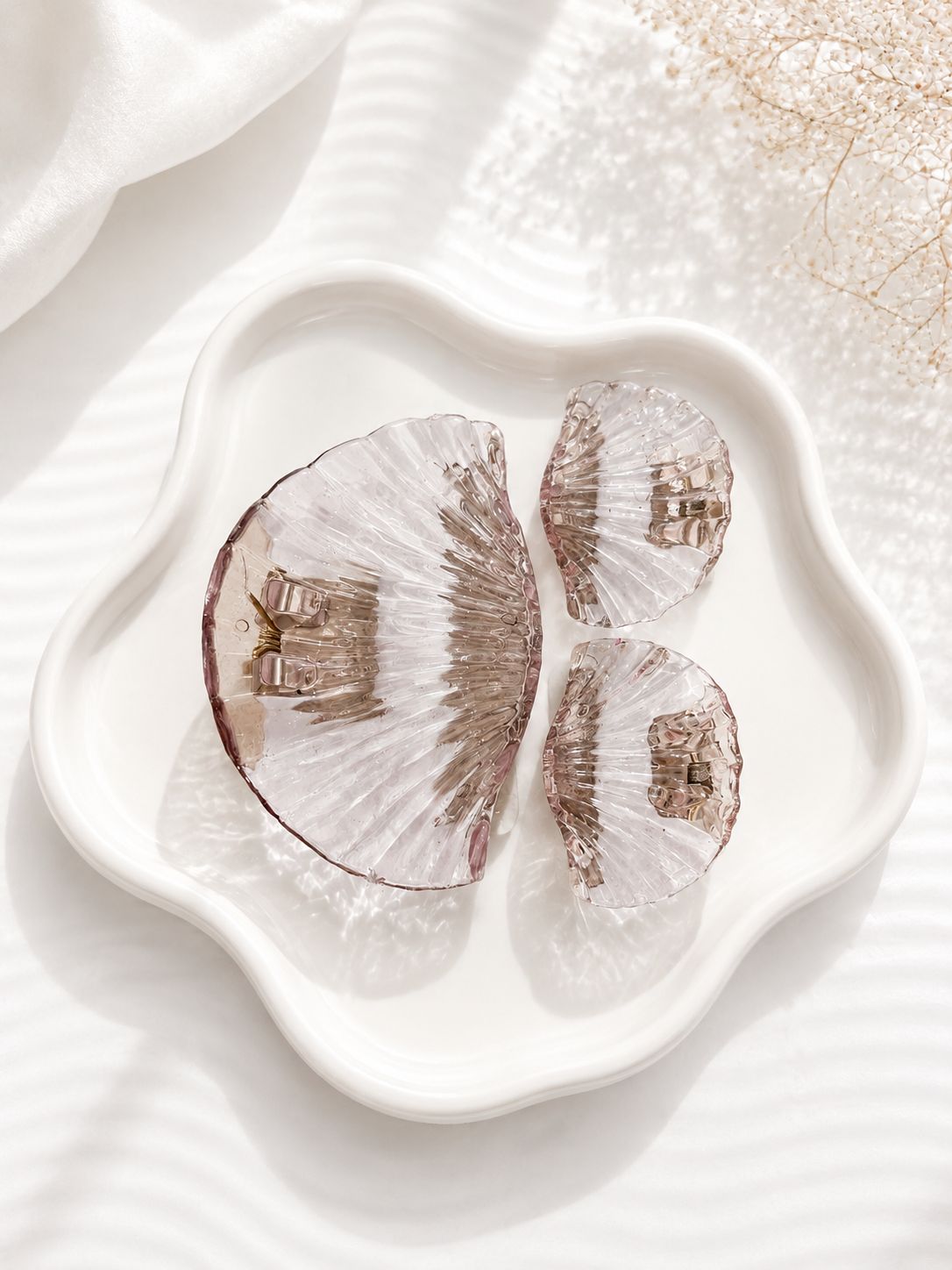Scallop Shell Claw Clip Set (Set of 3)