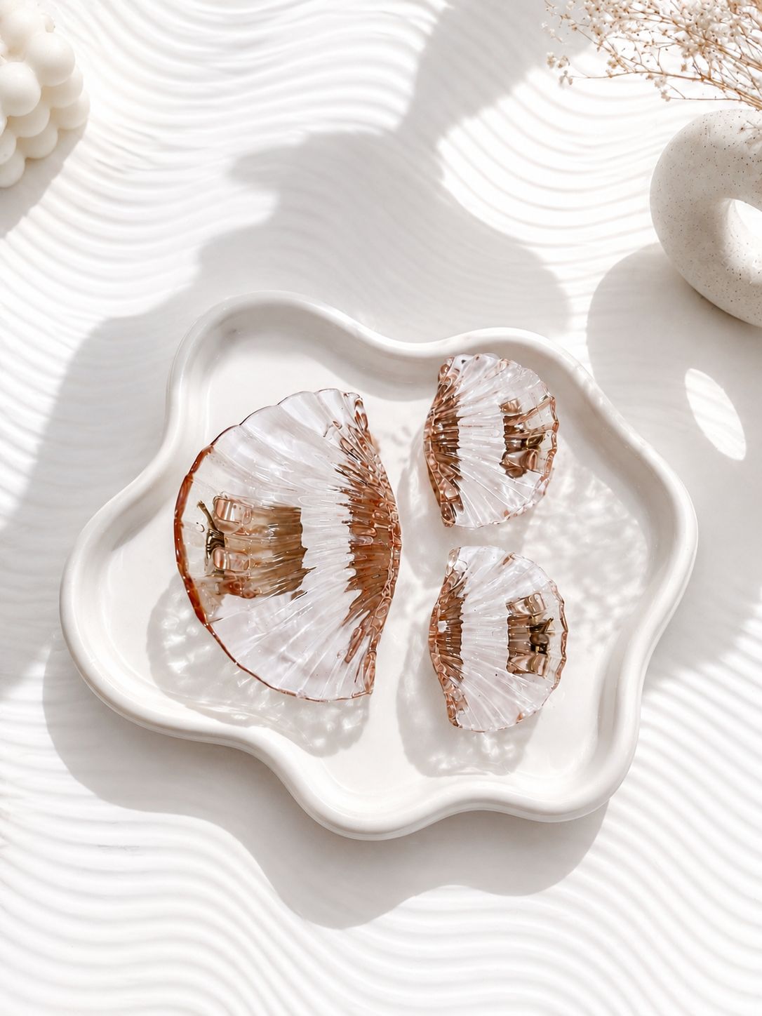 Scallop Shell Claw Clip Set (Set of 3)