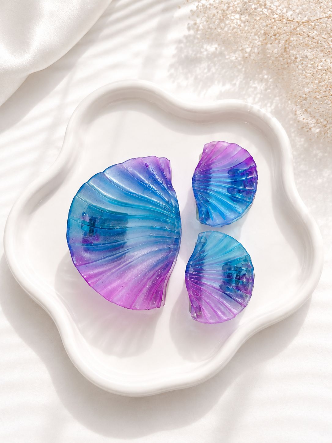 Scallop Shell Claw Clip Set (Set of 3)