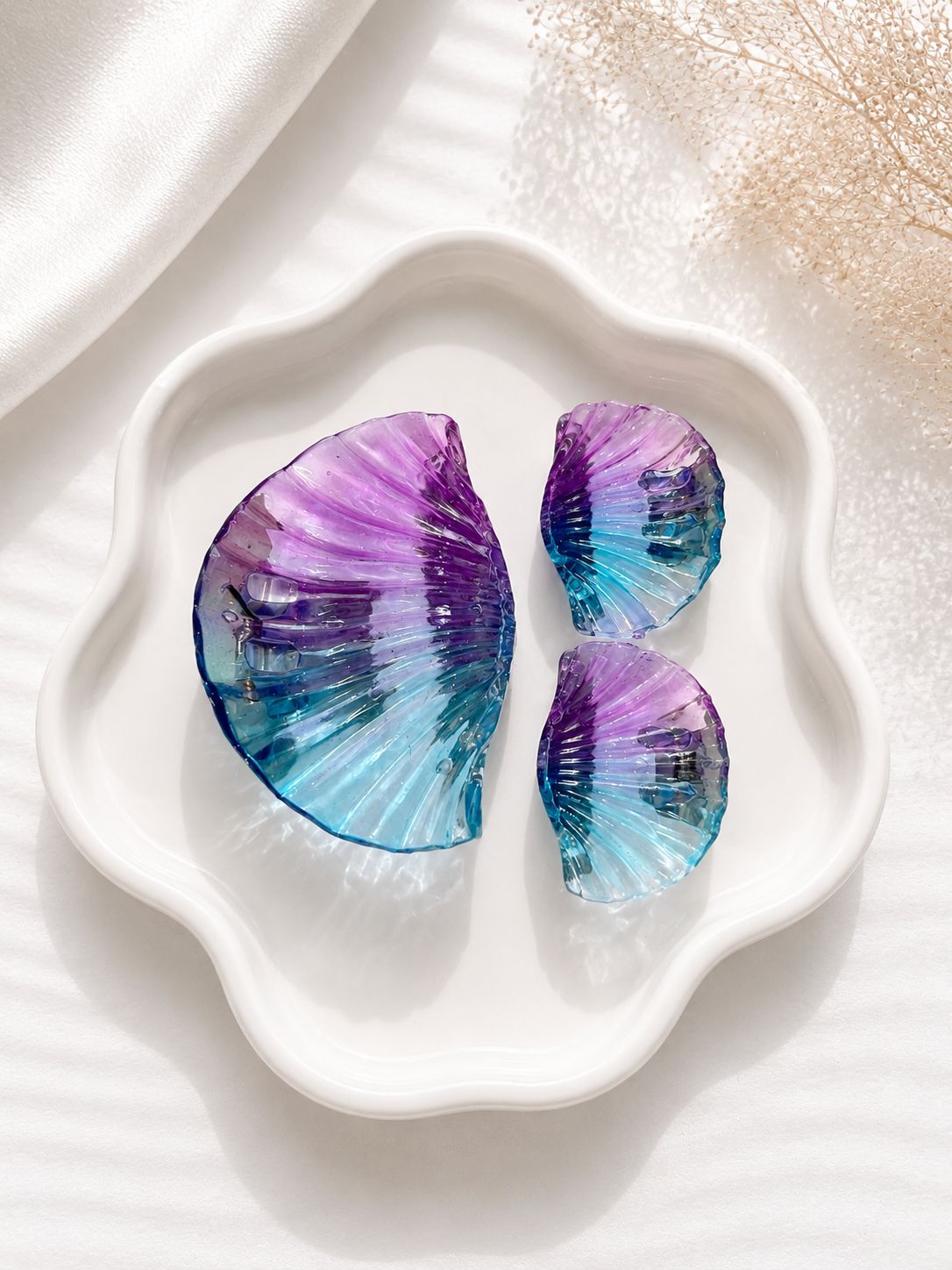 Scallop Shell Claw Clip Set (Set of 3)