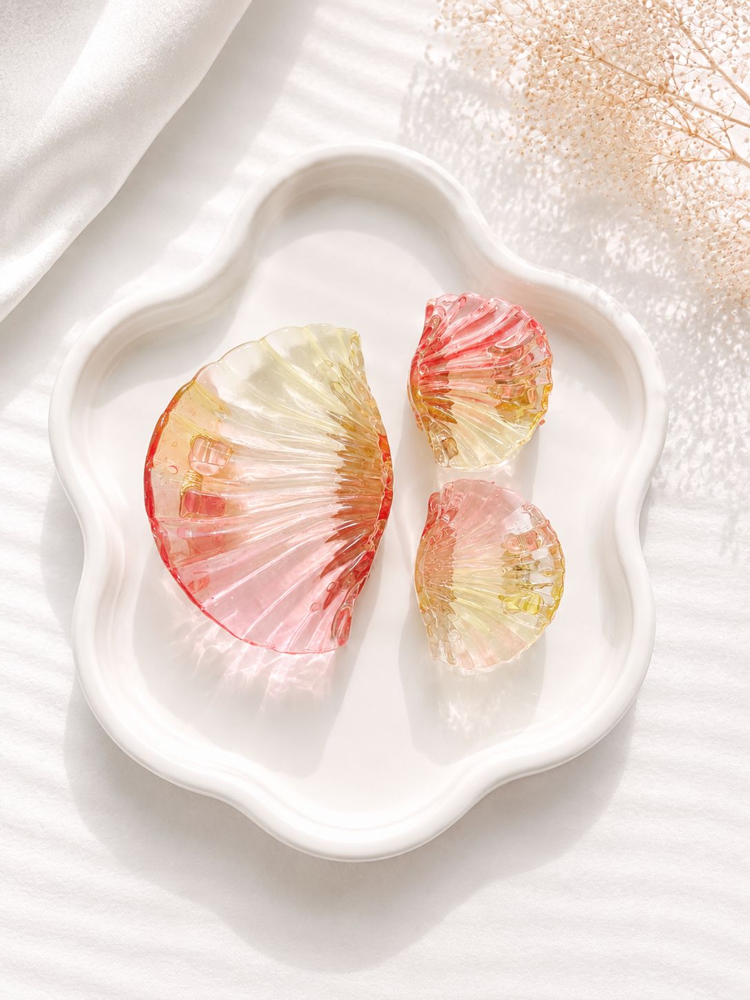 Scallop Shell Claw Clip Set (Set of 3)