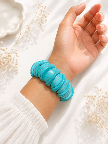 Nugget Tile Turquoise Stone Bracelet