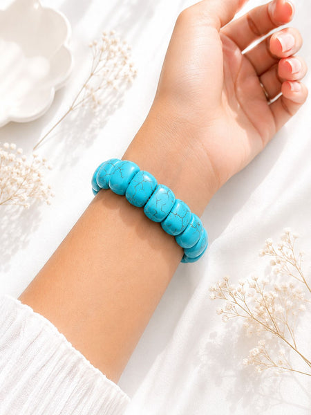 Round Bead Turquoise Stone Bracelet