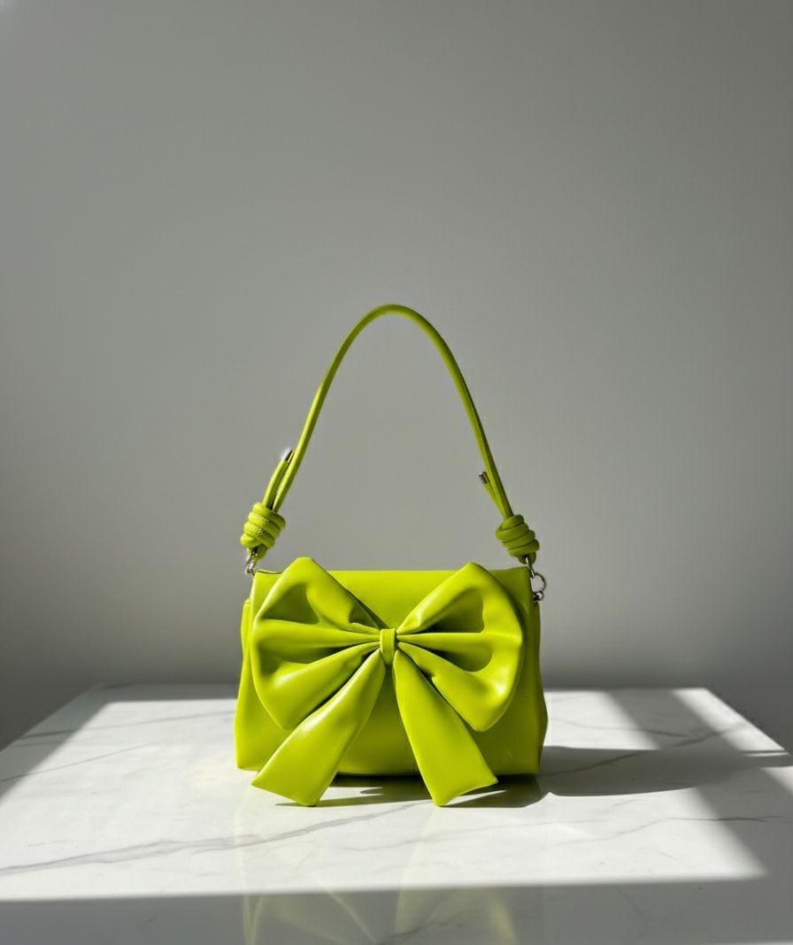 Oversized Bow Shoulder Bag - Baby Pink