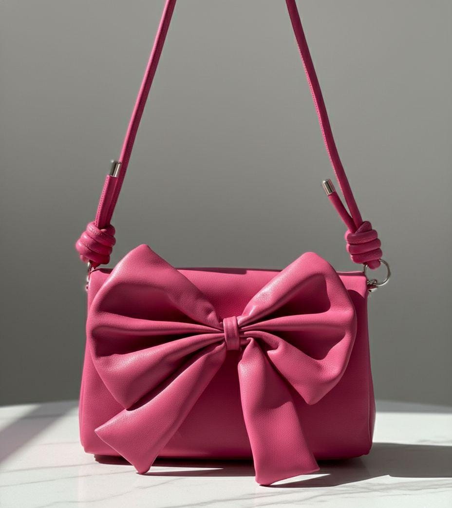 Oversized Bow Shoulder Bag - Off White