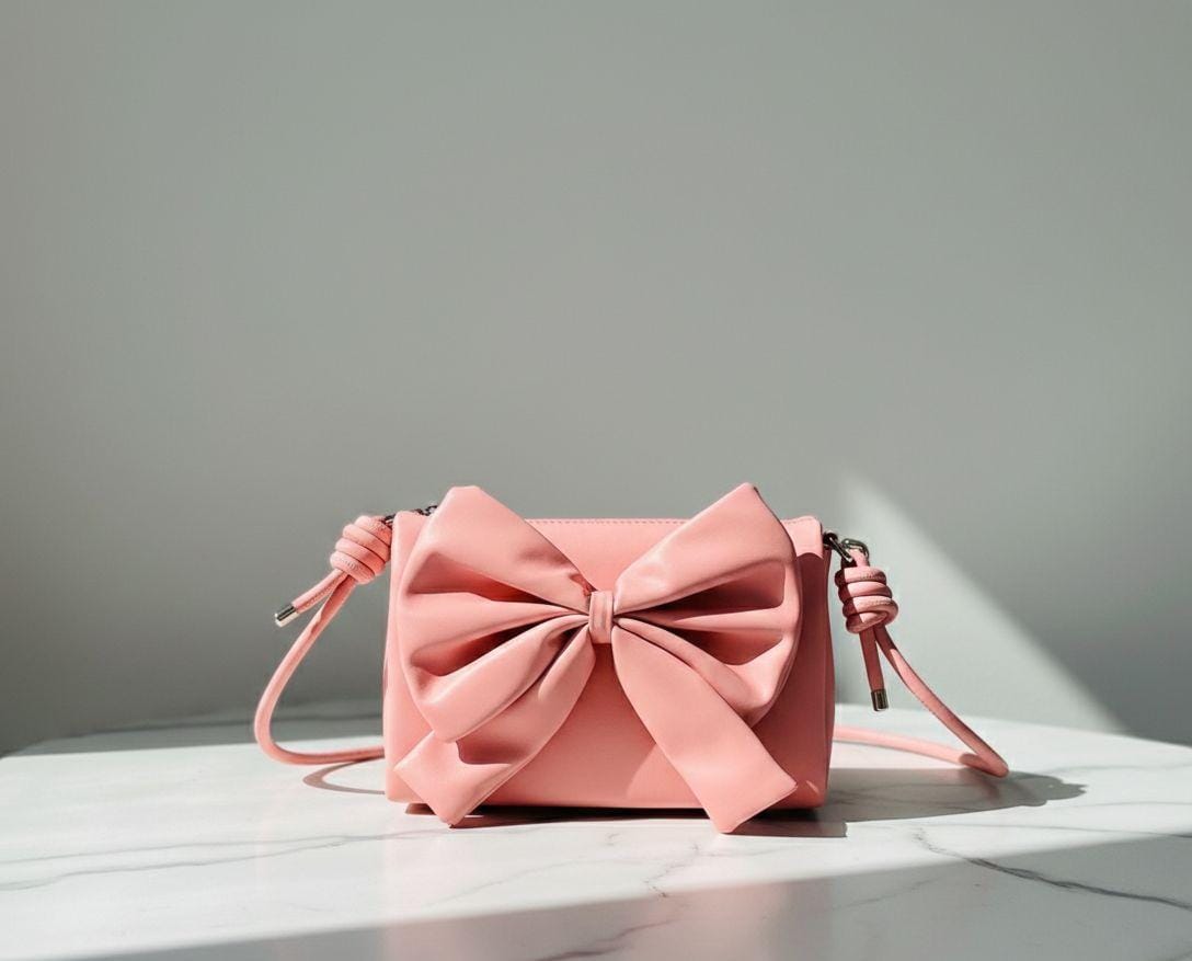Oversized Bow Shoulder Bag - Lime Green, Mint and Black