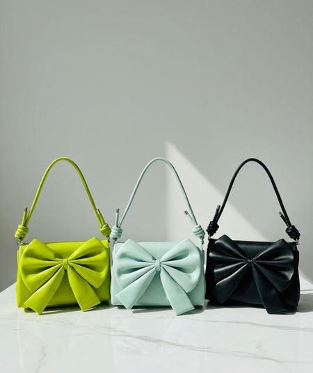Oversized Bow Shoulder Bag - Lime Green