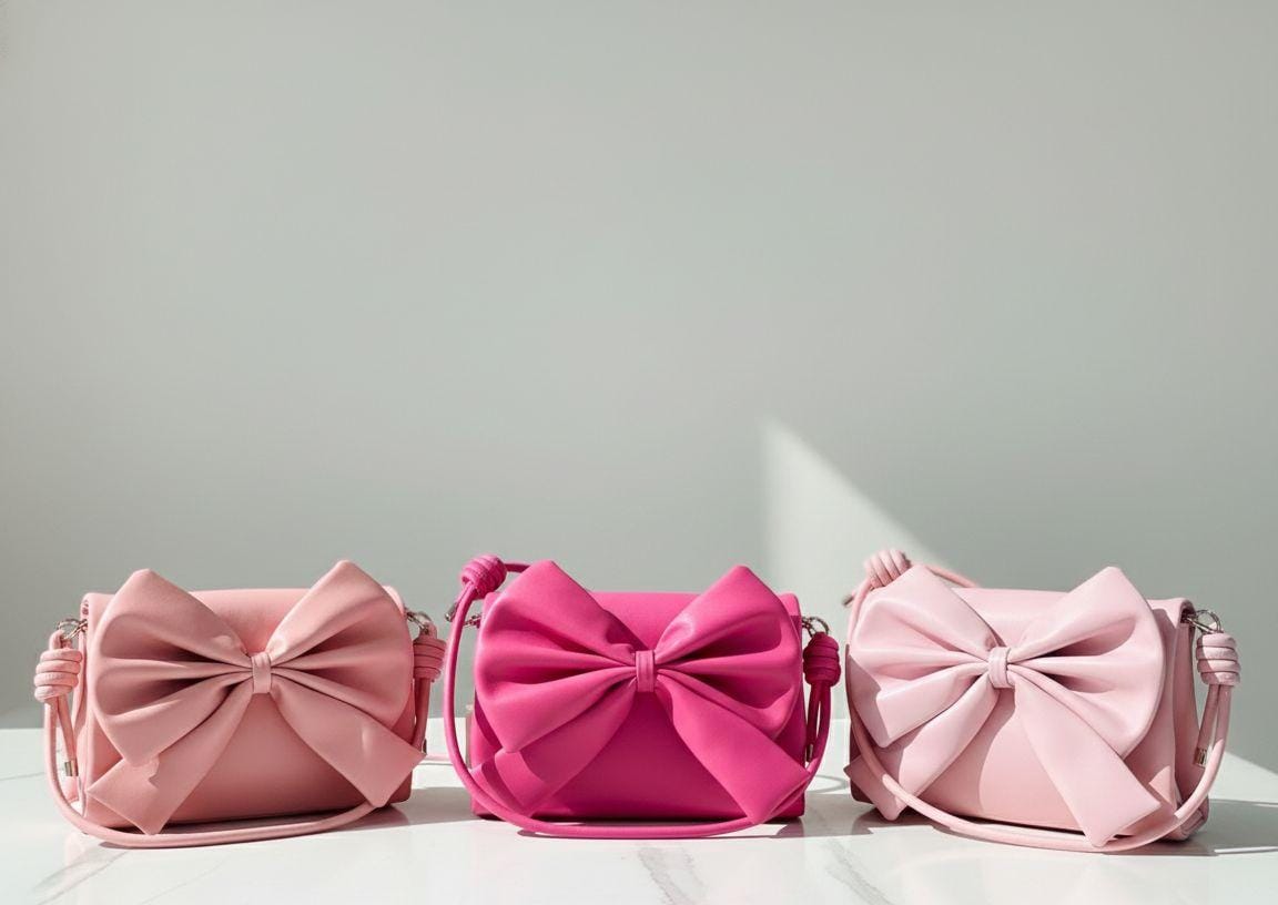 Oversized Bow Shoulder Bag - Black