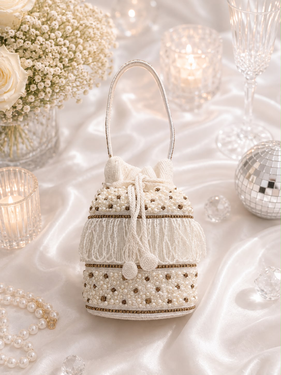 Beaded Tassel Potli Bag - side view