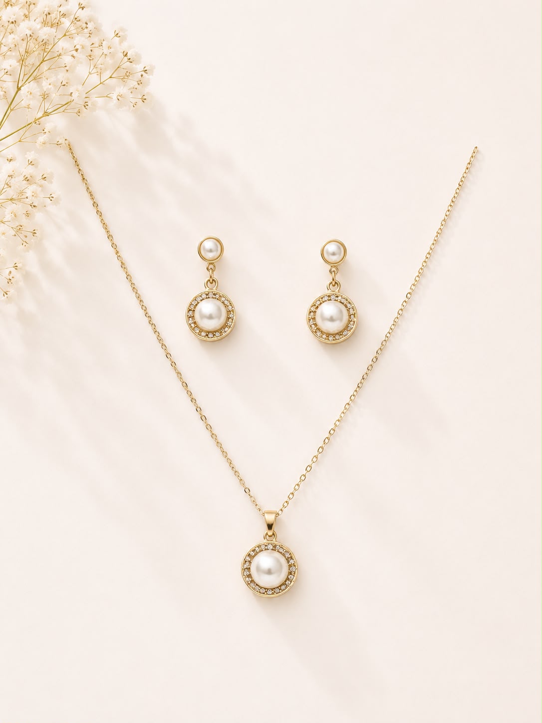 Starburst Crystal Jewellery & Pendant Set - Silver