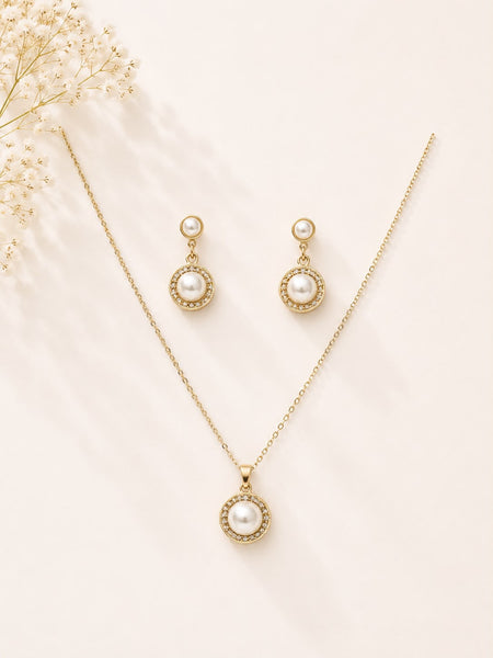 Starburst Crystal Jewellery & Pendant Set - Silver